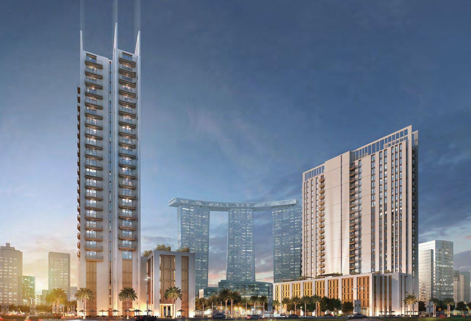 Reflection Tower twin towers on Shams abu Dhabi Reem Island.